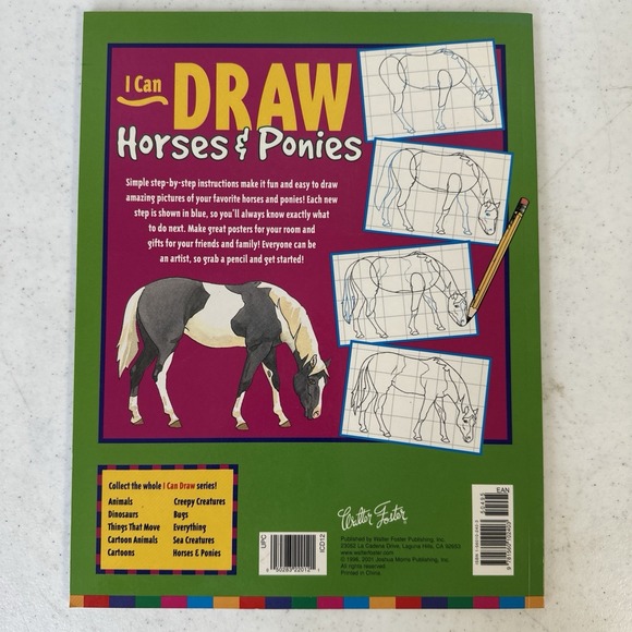 Lot‎ Of 6 I Can Draw Books Animals Dinosaurs Bugs everything horses, and ponies - Picture 13 of 14